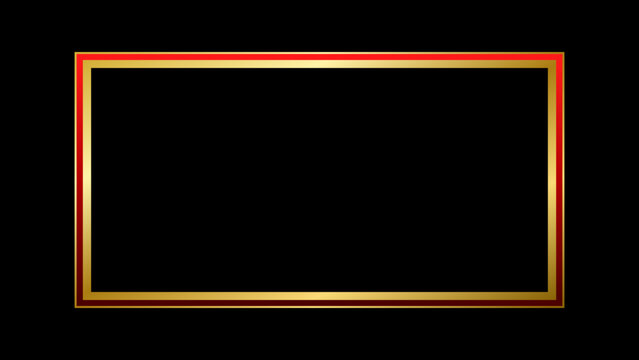 Luxury 3D metallic ruby and gold rectangle frame border elegant premium highlight layout
