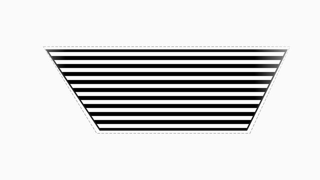 Minimal flat slanted horizontal line shape abstract trapezoid with fade effect