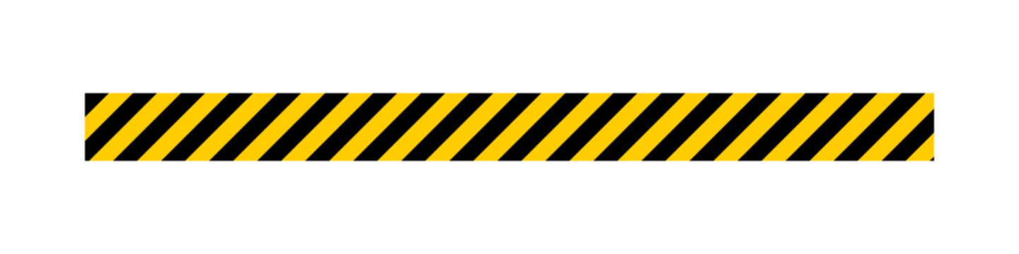 Yellow black diagonal warning stripe tape pattern safety caution border design element