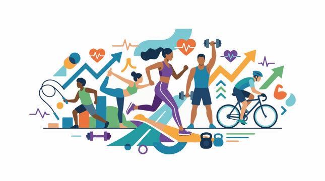 A colorful illustration of people engaging in various fitness activities (1) (1)