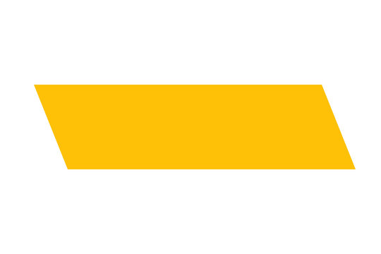 Yellow parallelogram geometric abstract shape minimal design element banner
