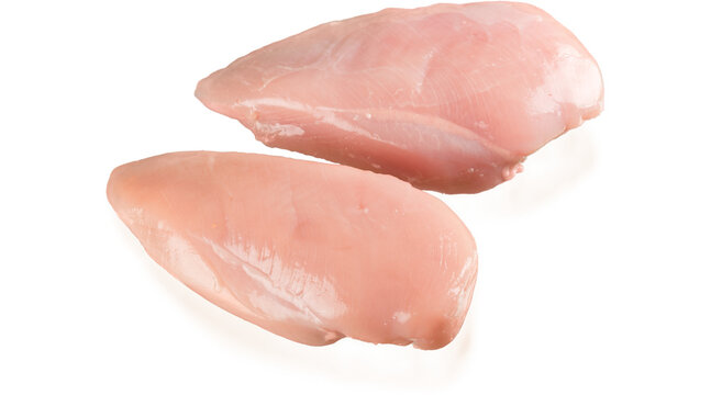 chicken, meat, raw, bone less, chest, chicken meat, uncooked, fresh, meal, PNG on Transparent background