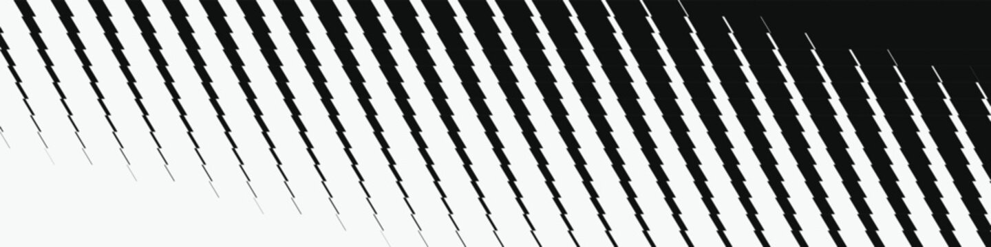 Diagonal halftone pattern with staggered lines on a white background a monochrome abstract design black graphic stripes angled geometric