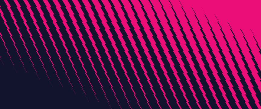 Diagonal halftone pattern with vibrant pink and dark blue coloration a modern geometric design lines stripes abstract vector contemporary