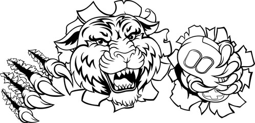 A tiger gamer with video game controller sports team animal mascot © Christos Georghiou