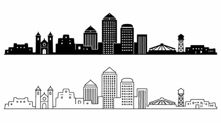 Obraz premium Des Moines Skyline Silhouette Vector Illustration