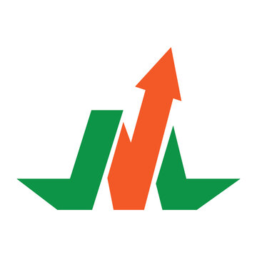 M Letter Arrow Modern Logo Making