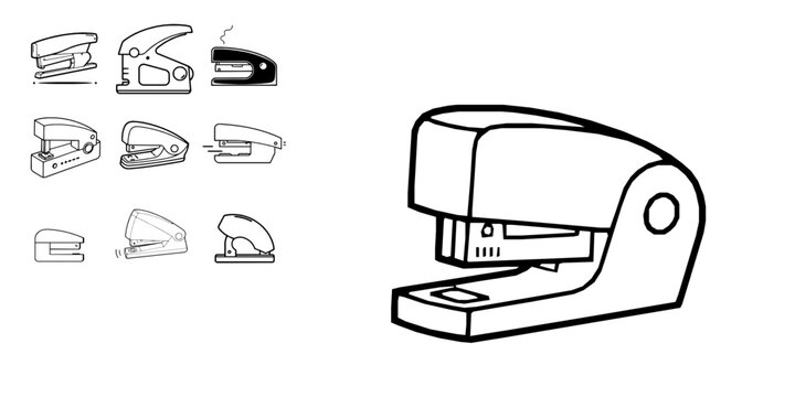 Stapler Spinning Outline Consistent Icon Set Style