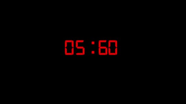 Ten seconds countdown timer animation with seconds and milliseconds on transparent background. with alpha channel