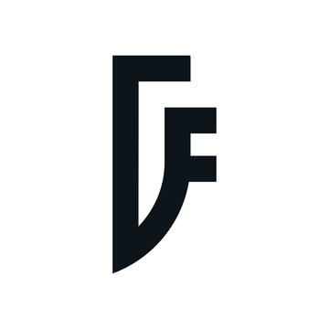 Letter F logo with creative abstract element Premium Vector