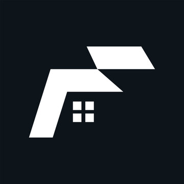 Letter F logo with creative abstract element Premium Vector