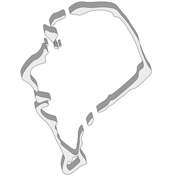 3D map dimension - continent Oceania country Tuvalu