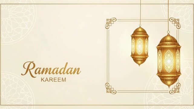 Ramadan kareem islamic lanterns golden warm light decor