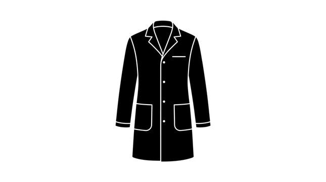 Lab coat silhouette against a white background simple vector illustration