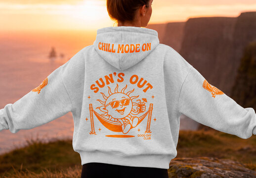 Hoodie Mockup at Sunset