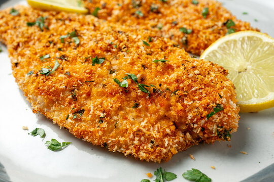Crispy Breaded Basa Fillets with Lemon