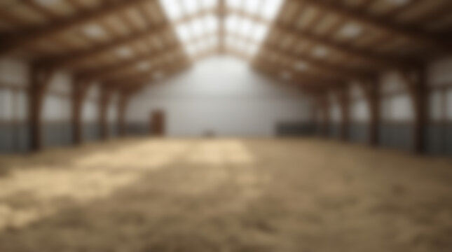 Empty Indoor Horse Riding Arena Background.
