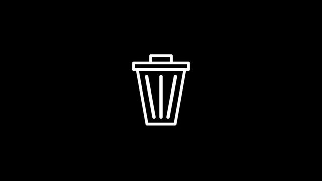 Animated of Trash Can Delete Document icon motion graphic animation. Document concept icon animation