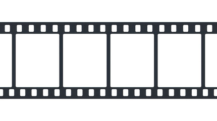 Fototapeta premium Black film strip border on white background isolated on transparent background