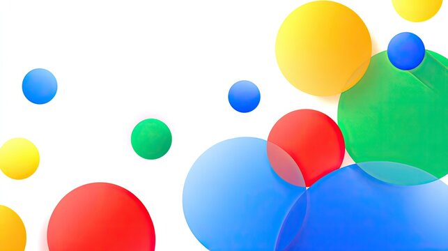 Red yellow blue green four-color geometric abstract backdrop, transparent circle rounded square line vein minimalist flat UI creative universal design material