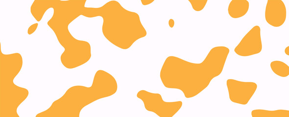Abstract yellow camouflage pattern background. Seamless cow print texture, organic fluid shapes vector for modern design, fashion textile, and banner. © Siti
