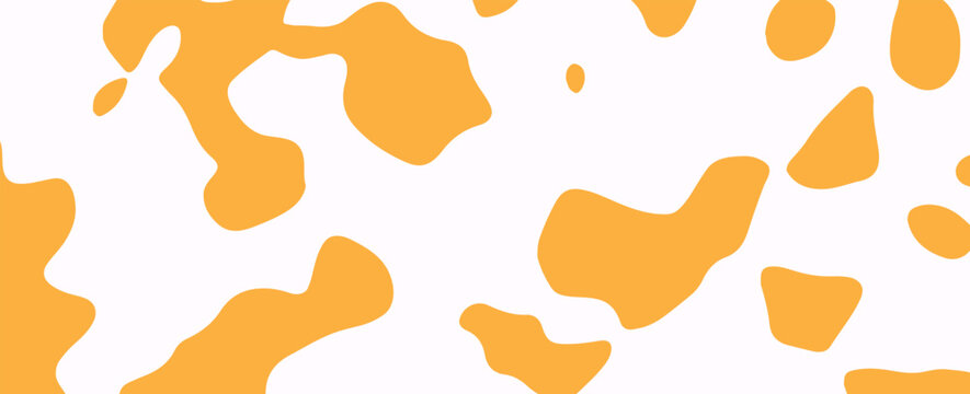 Abstract yellow camouflage pattern background. Seamless cow print texture, organic fluid shapes vector for modern design, fashion textile, and banner.