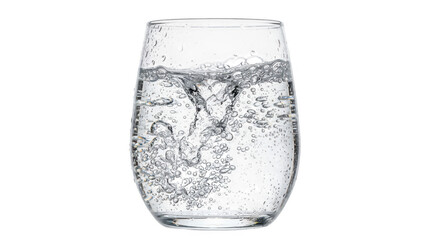 Clear glass of fresh cold sparkling water isolated on transparent background © PNG BOSS