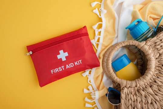 First aid kit for summer beach vacation safety