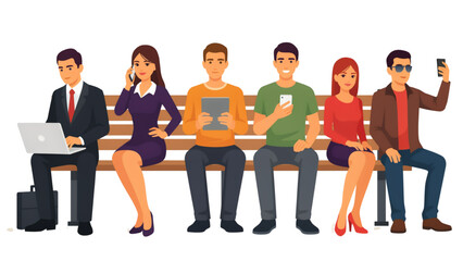 Obraz premium Diverse group of professionals standing together in a casual meeting Vector