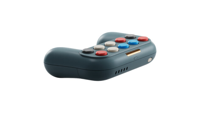 Vintage-style video game controller with colorful buttons Vector
