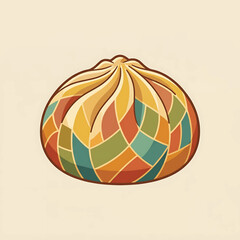 Obraz premium Colorful Stained Glass Onion Illustration.