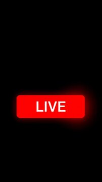 Red LIVE broadcast button on black background.