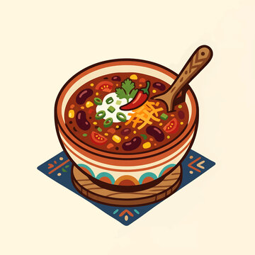 Delicious bowl of chili con carne.