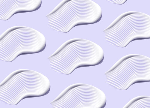 pattern cosmetic smears cream texture on pastel background