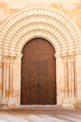 Portal of Santiago del Burgo church in Zamora city, Spain © SoniaBonet