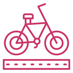 Fototapeta premium Bike Lane Icon Style