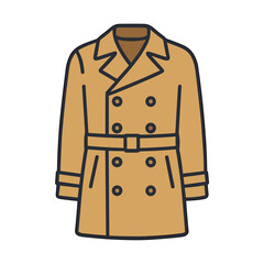 Brown double-breasted trench coat with belt © Naufahl
