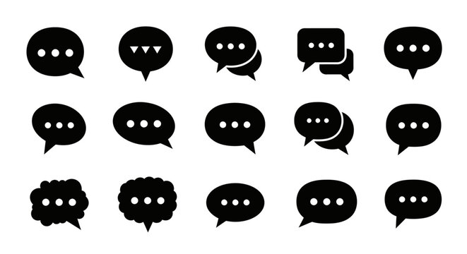 Speech Bubbles Icons: Communication, Chat, Message, Dialogue, Conversation