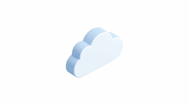 Isometric Cloud Icon for Digital Design Projects.