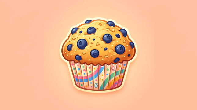 Blueberry Muffin with Colorful Liner.