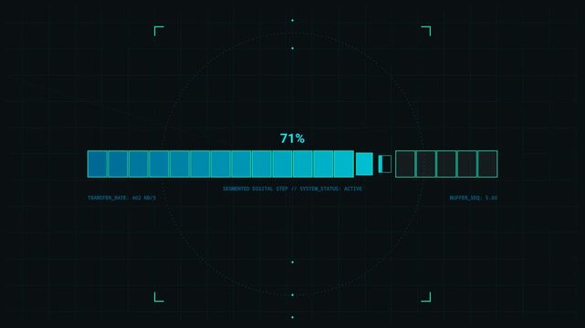 Digital step progress bar animation