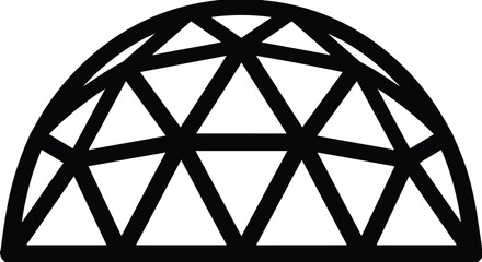 Geodesic dome structure icon with triangular patterns © Abayal