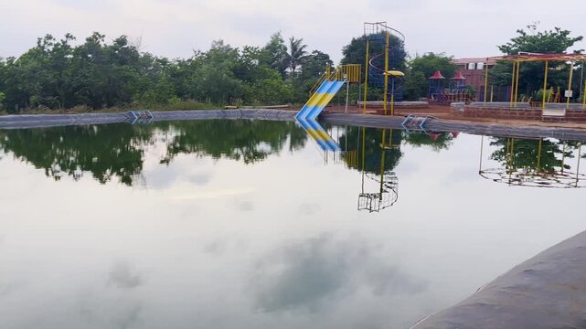 Kids play area with swimming pool in Tilari forest resorts Maharashtra