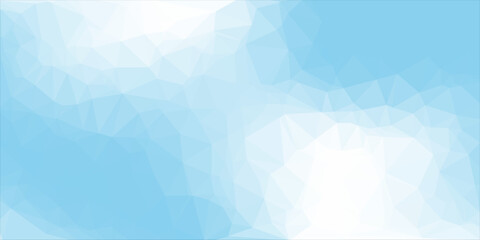 Abstract Polygon Mesh Background with Light Blue Low Poly Geometry and Spacious Copy Space © maseh