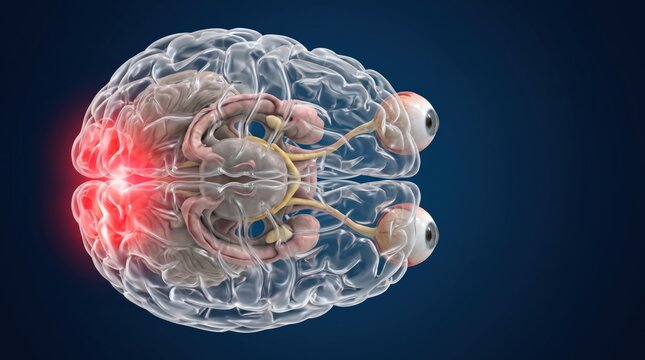 Advanced Human Brain Anatomy with Optic Nerve and Neural Inflammation
