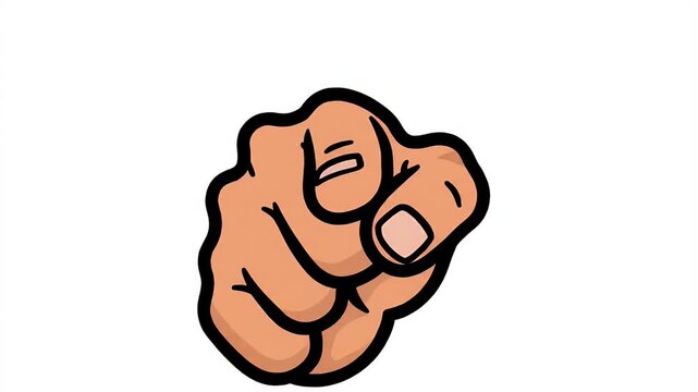 Cartoon hand gestures like pointing and thumbs up isolated on white background, animation, motion graphic