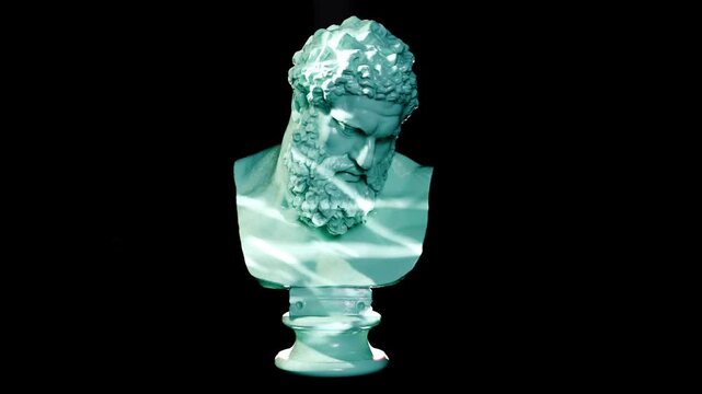 Marble Bust of Bust of the Farnese Hercules Museum Style Render