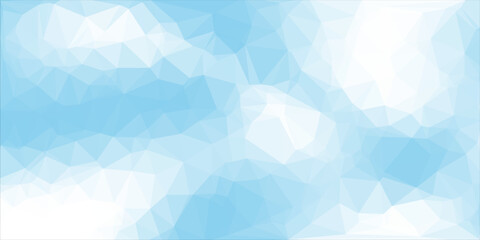 Soft Blue Abstract Low Poly Background with Polygon Mesh Pattern and Geometric Composition © HAMDI