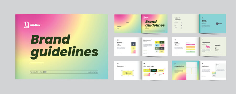 Modern Brand Guidelines Template Landscape Layout