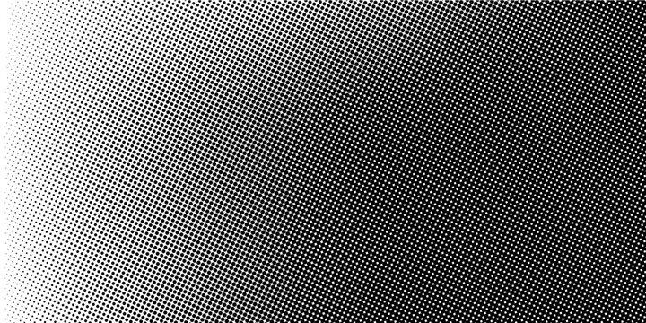 Titik-titik halftone putih dan hitam pola warna latar belakang tekstur grunge gradien. Ilustrasi vektor gaya olahraga komik seni pop titik. eps 10